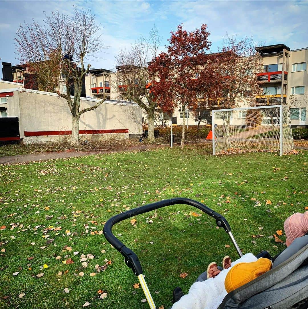 ヴィクトリア・ヘルゲソンのインスタグラム：「Idag var vi och kollade när pappa jobbade! 😍 @oatradtjanst #arborist」