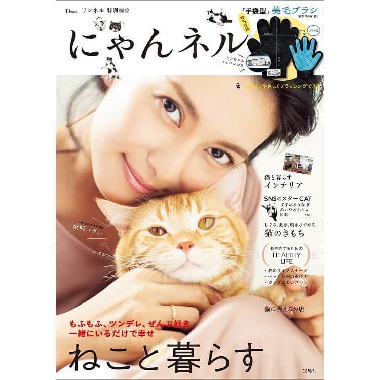 柴咲コウのインスタグラム：「明日発売の宝島社・リンネル特別編集 『にゃんネル』🐈 表紙と中ページの取材を受けました❤︎ #cats #catsofinstagram #猫 #koshibasaki  #柴咲コウ #にゃんネル」