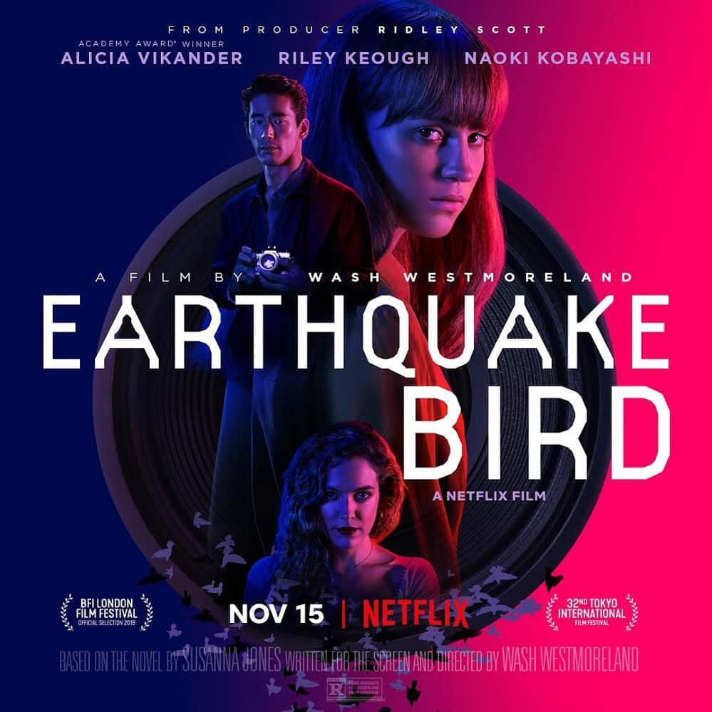 小林直己さんのインスタグラム写真 - (小林直己Instagram)「This is the key visual of ’EARTHQUAKE BIRD’  Look beyond what you see. #EARTHQUAKEBIRD on Netflix November 15.  #アースクエイクバード のポスターが出来上がりました。  @netflixfilm  @netflixjp  @washwest  #aliciavikander  @rileykeough  @thejackhuston  @kikisukezane  @crystalkayofficial  #EXILE #三代目JSOULBROTHERS #三代目JSOULBROTHERSfromEXILETRIBE #三代目JSB #三代目 #3jsb #ldh #小林直己 #NaokiKobayashi  #netflix #london #lff #bfi #今日は一日 #ロンドン映画祭 #取材うけまくります #英語がんばるぞ」10月10日 14時48分 - naokikobayashi_works