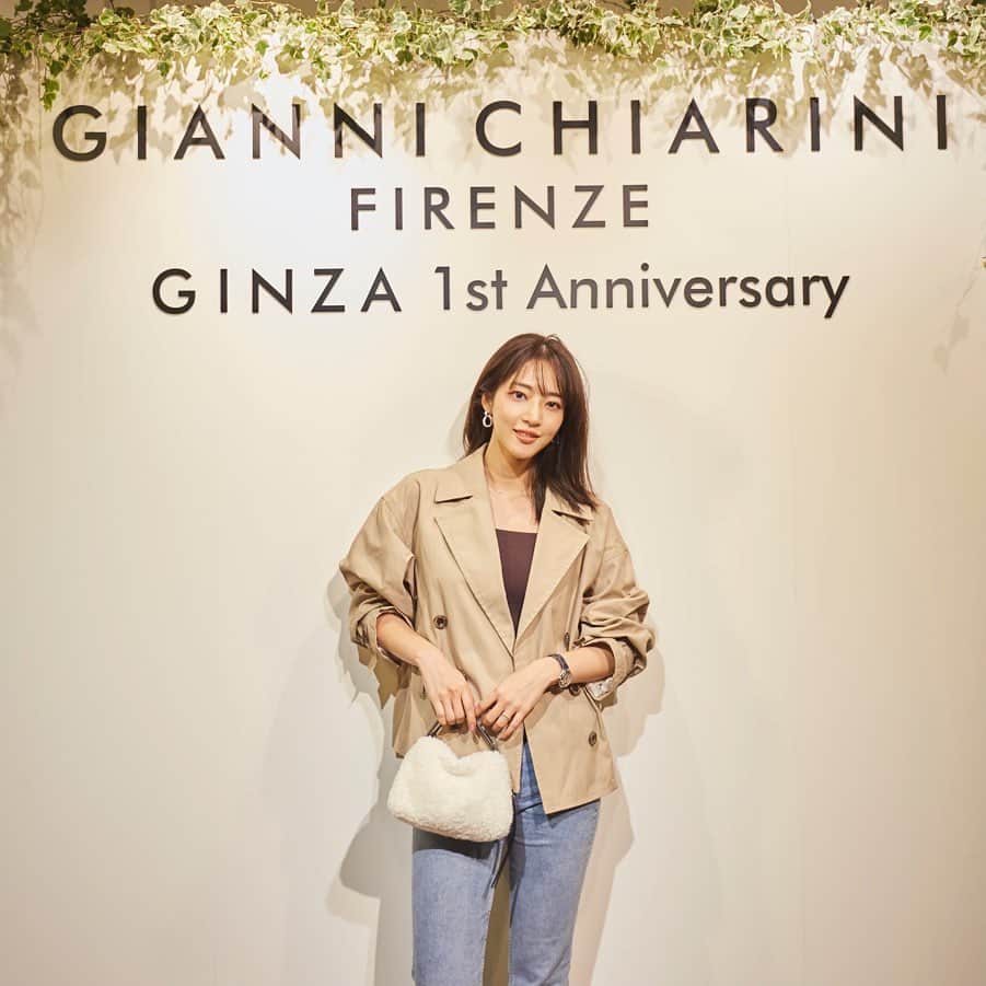 松山亜耶のインスタグラム：「GIANNICHIARINI GINZA1stANNIVERSARY  一周年おめでとうございます😍 可愛くて使いやすいバックが沢山ありました❤️👜 #giannichiarini #ジャンニキアリーニ  @giannichiarini」