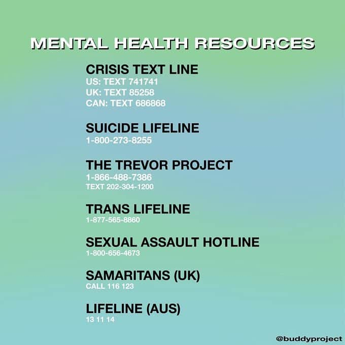 シャロン・ストーンさんのインスタグラム写真 - (シャロン・ストーンInstagram)「#WorldMentalHealthDay Take a moment to reach out and help. Post, call a friend, check in.  Someone dies from suicide every 40 seconds. United Kingdom  116 123 United States  1-800-273-8255 Canada  1 800 456 4566 Ireland  116 123 Philippines  2919」10月11日 5時29分 - sharonstone