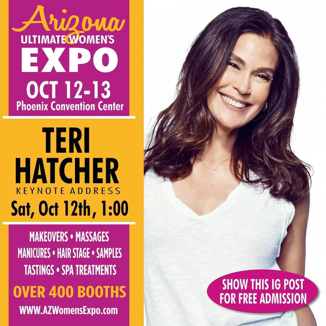 テリー・ハッチャーさんのインスタグラム写真 - (テリー・ハッチャーInstagram)「So excited to see you all in #phoenix this weekend Join me @uwexpo It’s gonna be a fantastic way to spend a Saturday! #wearestrongertogether #womenempowerment #liveyourbestlife #inspiration #ultimatewomensexpo #arizona #vantherapy #hatchingchange」10月10日 22時17分 - officialterihatcher