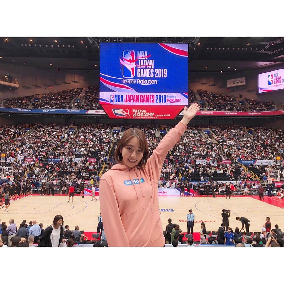今井麻椰さんのインスタグラム写真 - (今井麻椰Instagram)「NBA JAPAN GAMES 2019 最高でした🥳🥳🥳 プレーはもちろん、熱気も雰囲気も何もかも、全てがちがった！！ . いつかは本場アメリカまでNBA観に行きたいーー🤩🏀！！ . #nbajapangames #nbajapangames2019 #nba #basketball #🏀」10月10日 22時48分 - maya_imai_124