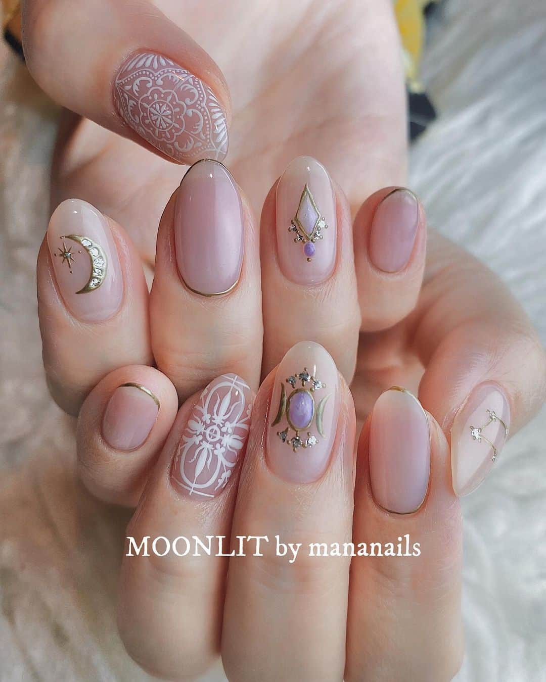 mananailsさんのインスタグラム写真 - (mananailsInstagram)「fine jewelry & tile art ㅤ ☾120min design」10月10日 23時14分 - mananails