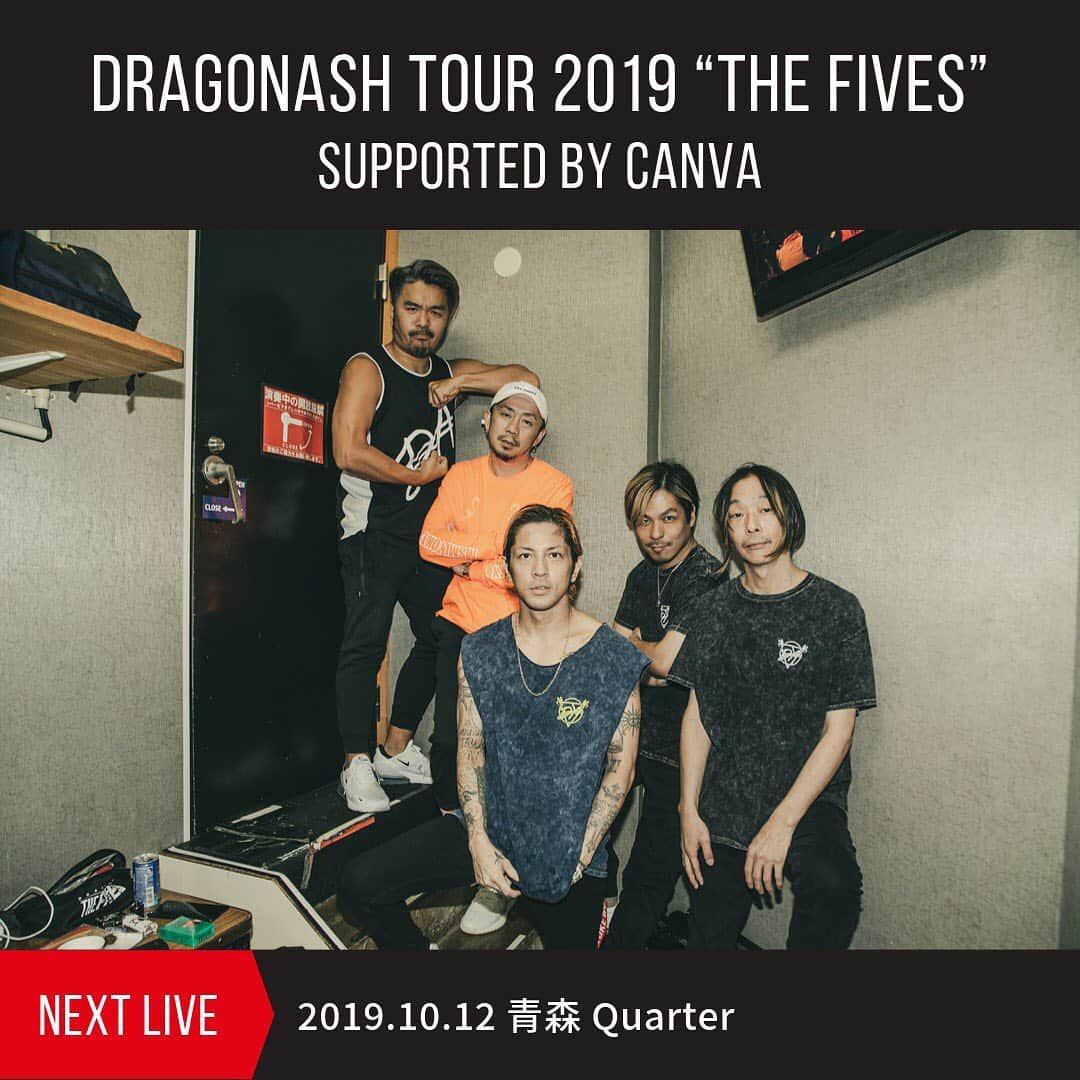 Dragon Ashさんのインスタグラム写真 - (Dragon AshInstagram)「‪DRAGONASH TOUR 2019‬ ‪ “THE FIVES” supported by Canva‬ ‪@ 盛岡 CLUB CHANGE WAVE‬ ‪@nekoze_photo ‬」10月11日 0時41分 - dragonash_official