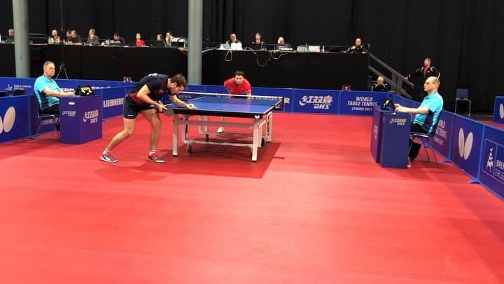 サム・ウォーカーのインスタグラム：「Another tough match this week at the German Open... Back to training now ready for the club matches next week 💪🏻🏓」