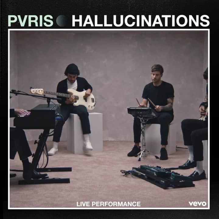 PVRISのインスタグラム：「Watch our one-take live performance of “Hallucinations.” Thanks to @vevo for having us! Link in bio.」