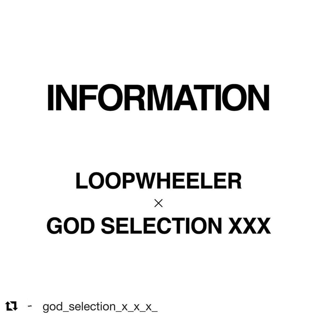 ループウィラーさんのインスタグラム写真 - (ループウィラーInstagram)「#Repost @god_selection_x_x_x_ with @get_repost ・・・ @loopwheelersendagaya @loopwheelerss × @god_selection_x_x_x_  Ain't no fake. Ain't no parody. This is f xxx ing ART.  台風の影響に伴い、販売日時を下記の通りに変更させていただきます。  ONLINE STORE 10/12 0:00  FLAGSHIP STORE 10/13 12:00  For Sale GOD SELECTION XXX  #loopwheeler #GODSELECTIONXXX #GSXXX #ループウィラー #ゴッドセレクショントリプルエックス」10月11日 13時51分 - loopwheelerss