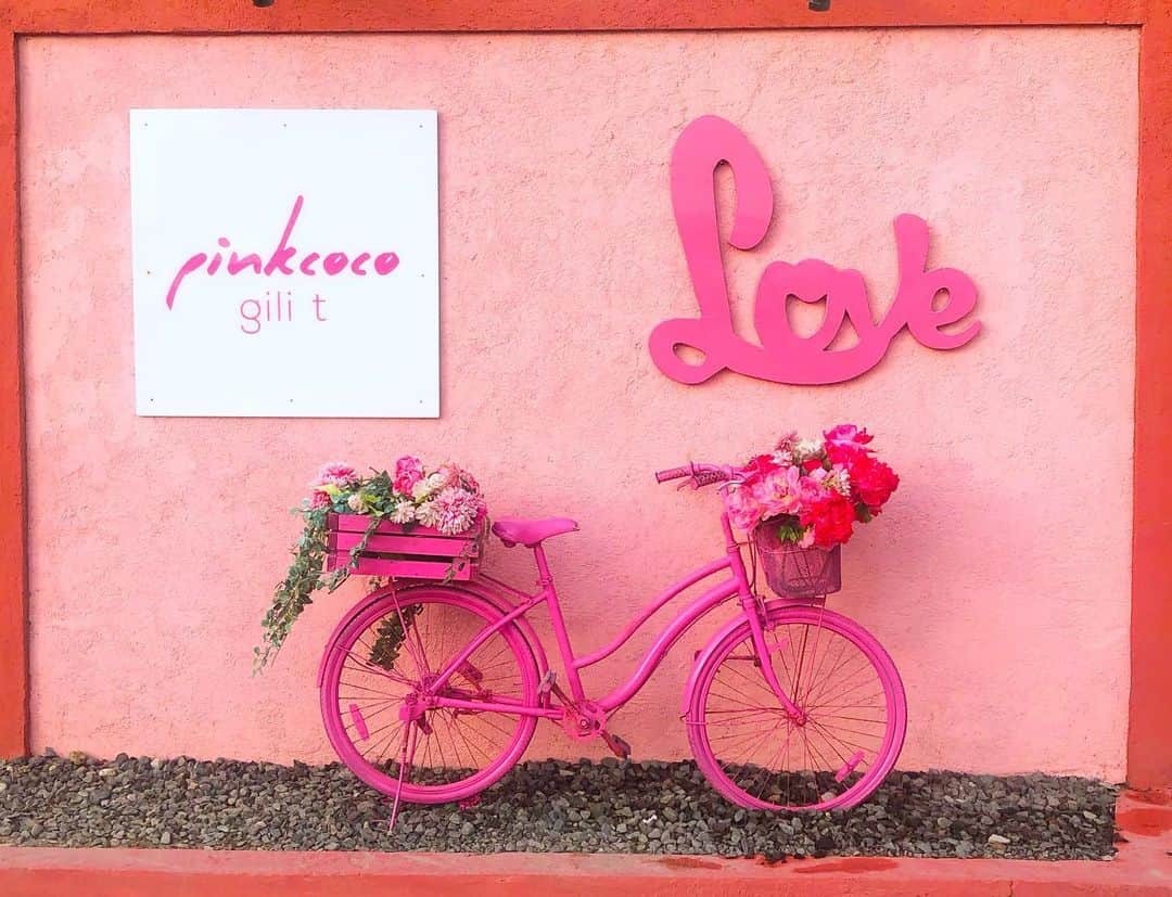 miniさんのインスタグラム写真 - (miniInstagram)「🏩🚴‍♀️💓💗💗 #pinkcoco #pinkcocogilitrawangan #Gili #giliislands #trawangan #pink #pinkworld #pinklove #villa #bali #trip #balitrip」10月11日 20時09分 - mini.stagram