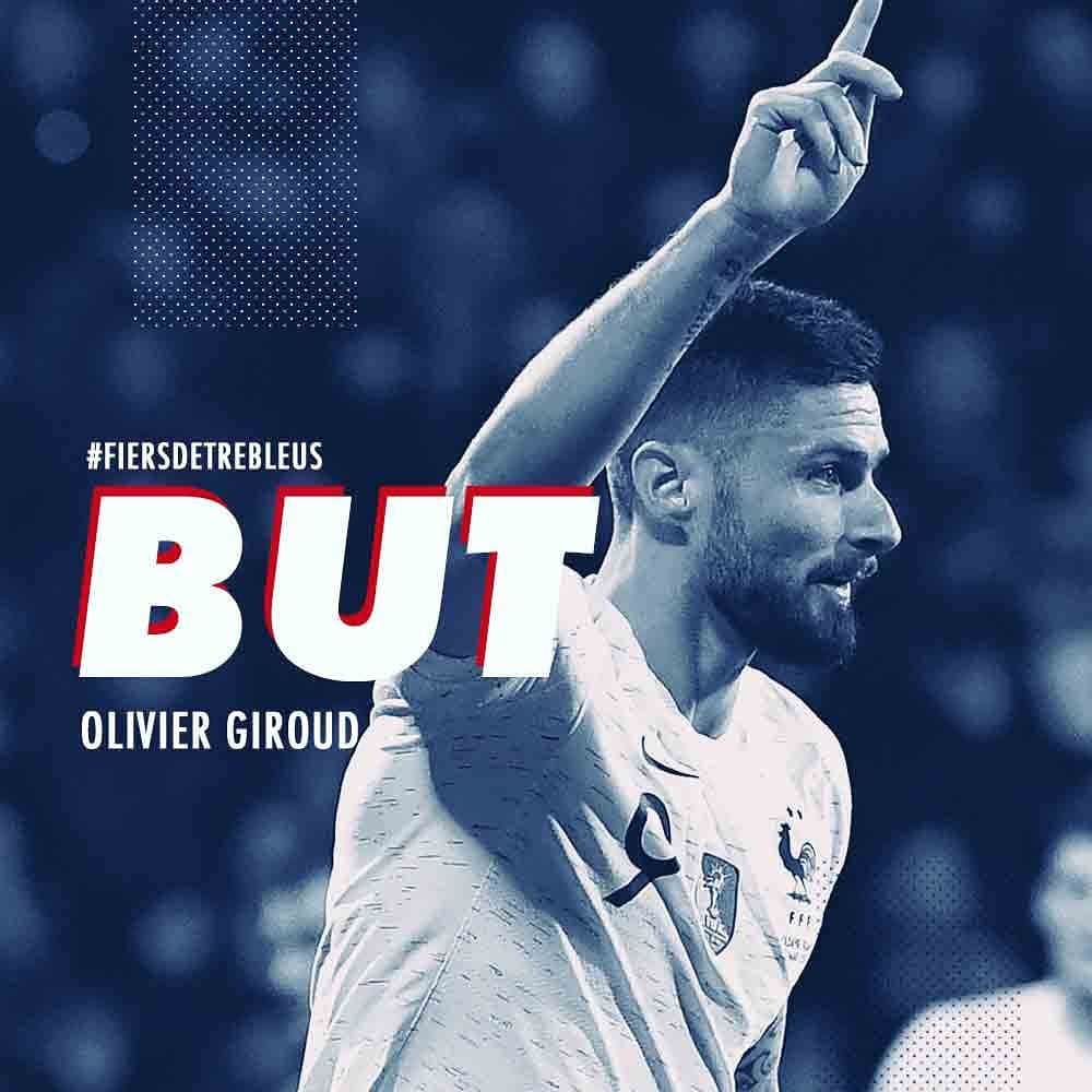 サッカー フランス代表チームさんのインスタグラム写真 - (サッカー フランス代表チームInstagram)「YES ! 🙌 Ouverture du score pour nos Bleus par Olivier #Giroud ! 1-0 !🇫🇷 #FiersdetreBleus #ISLFRA - Goal by Olivier Giroud ! 🙌 1-0 for Les Bleus 🇫🇷👊」10月12日 5時09分 - equipedefrance