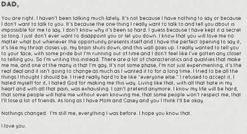 Shannon Beveridgeさんのインスタグラム写真 - (Shannon BeveridgeInstagram)「This is the letter I wrote to my dad the summer I came out to him.. 8 years later and I was wrong. A lot has changed. Because unlike the night I wrote this letter today I love myself for every part of me. It took more time than it should have. Happy #nationalcomingoutday to all of you who know this journey, no matter which part of it you’re on now please know you are so loved by so many 💕 myself included! If you’re not in a safe place to come out to anyone right now.. go look yourself in the mirror and come out to yourself! And tell yourself “I love you”.. even if it’s not true yet, I promise you will get there 🌈 I did and never thought I would.」10月12日 11時18分 - nowthisisliving