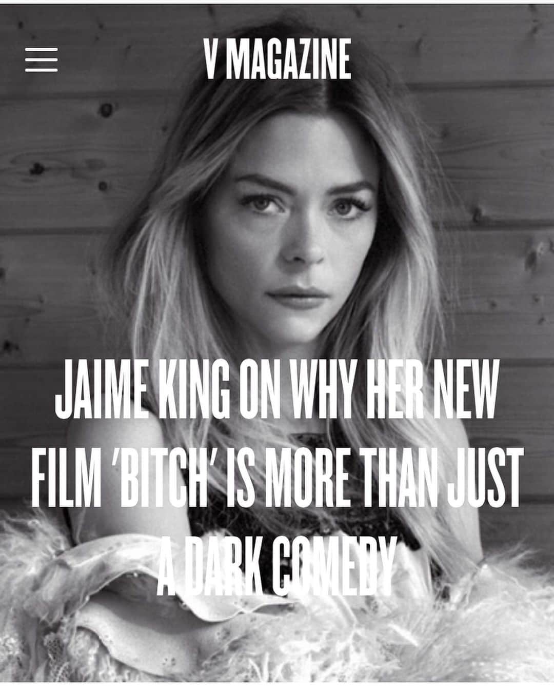 ジェイミー・キングさんのインスタグラム写真 - (ジェイミー・キングInstagram)「#Saturday is a fine day to watch our film ‘Bitch’ on @netflix 💯 Everyday is a good day to support #womeninfilm @mariannapalka @vmagazine 💋🕊」10月13日 3時18分 - jaime_king