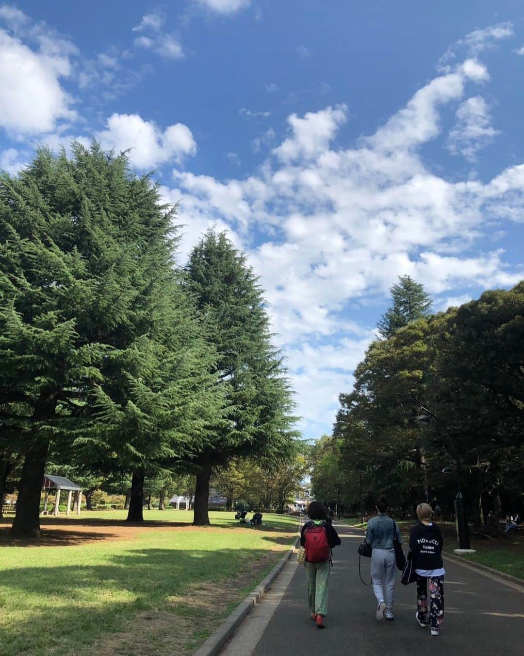 石井亜美さんのインスタグラム写真 - (石井亜美Instagram)「🕊 . 朝起きて綺麗な青空を見た時の安心感...！ 私たち人間が自然におじゃまさせてもらっていることを 忘れちゃいけない🌍 今回のことは、地球が怒っているメッセージと捉えたい。一つ一つ取り組むべきことをしていこう📝 . 被害が大きいところもまだまだあるようです。 1日でもはやく平穏な日々にみんなが戻れますように。 . 写真は、先日青空ヨガをした朝🧘‍♀️ また、「今日」が訪れたことにありがとう🌈 . . #morning #yoyogikoen #yoga #台風　#台風一過」10月13日 13時15分 - ami_ishii_