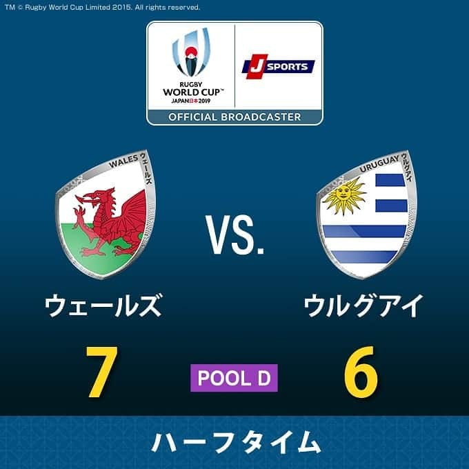 J SPORTSさんのインスタグラム写真 - (J SPORTSInstagram)「🏉ハーフタイム🏉 🏴󠁧󠁢󠁷󠁬󠁳󠁿ウェールズvs.ウルグアイ🇺🇾 #ラグビーワールドカップ #BRAVEを届けよう #RWC2019  #WALvURU #RWC熊本」10月13日 18時26分 - jsports_official