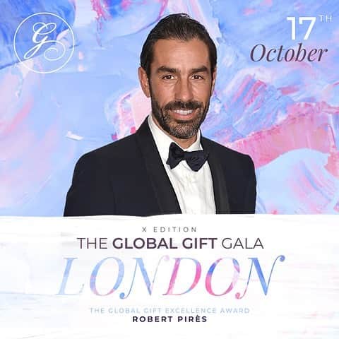 ロベール・ピレスのインスタグラム：「So excited! I’ve been announced to be the recipient of the "Global Gift Excellence Award” , a recognition of @globalgiftfoundation for my humanitarian work supporting different Non-profit organizations through the years.  Can’t wait to see you @mariarbravo @evalongoria and @melaniegriffith October 17th at @Kimptonfitzroy for the #GGGLondon19 ! . . #RobertPires #GlobalGiftFoundation #GlobalGifters」