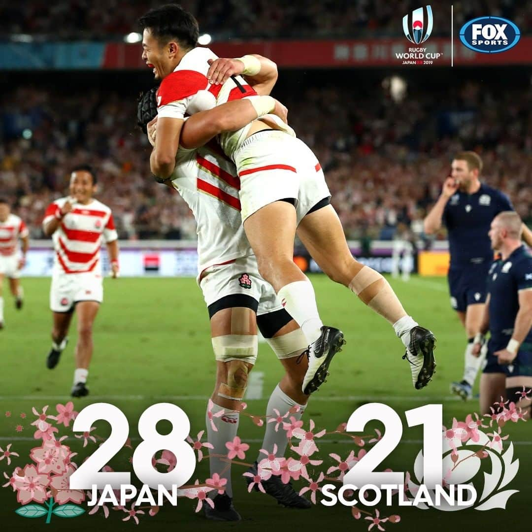 FOX・スポーツ・ラグビーさんのインスタグラム写真 - (FOX・スポーツ・ラグビーInstagram)「THEY'VE DONE IT!!! Japan have blitzed their pool, staying undefeated to make their first EVER World Cup quarterfinal.  #RWC2019」10月13日 21時47分 - foxrugby