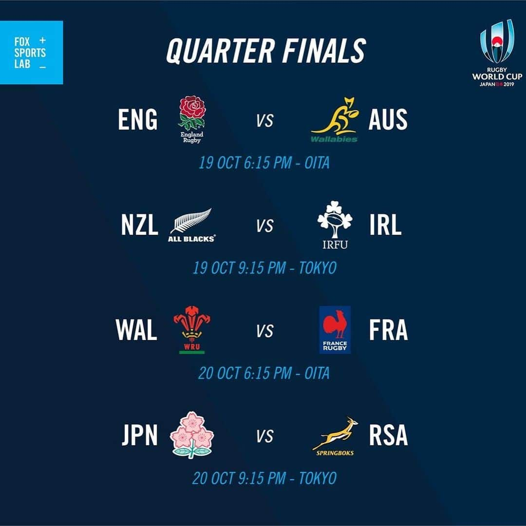 FOX・スポーツ・ラグビーさんのインスタグラム写真 - (FOX・スポーツ・ラグビーInstagram)「Quarter-Finals READY‼️ #RWC2019」10月14日 8時54分 - foxrugby