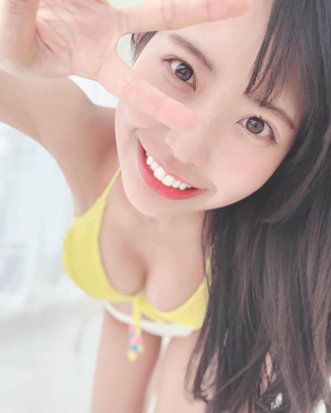 月野もあのインスタグラム：「🌼﻿ ﻿ ﻿ #フォローミー #followme ﻿ #水着 #黄色 #yellow」
