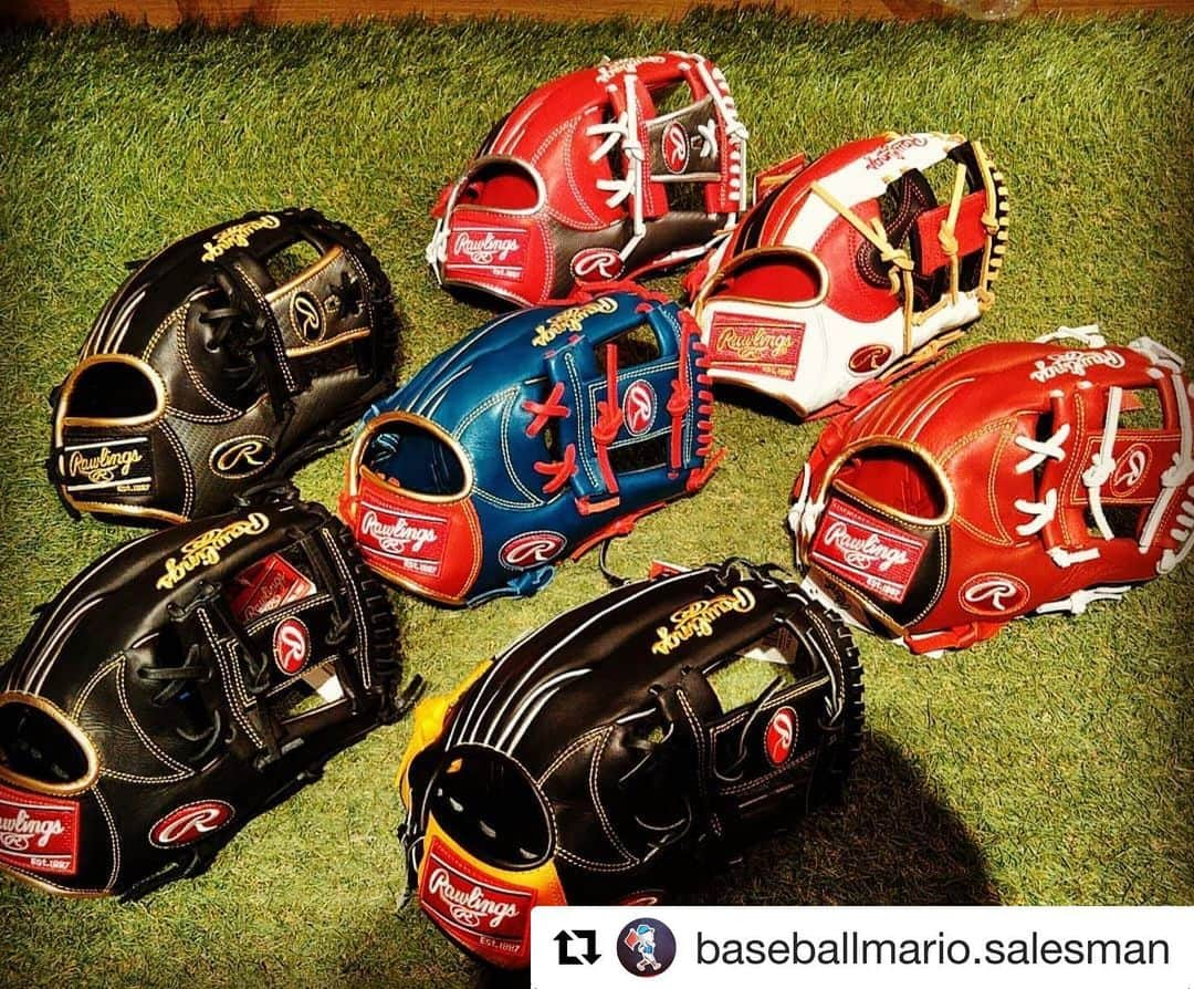 Rawlings Japanさんのインスタグラム写真 - (Rawlings JapanInstagram)「#Repost @baseballmario.salesman with @get_repost ・・・ ・ #ローリングス Hウェブ集合 配色も色々☺️ ・ ・ #スポーツマリオ#ベースボールマリオ#野球専門店#下北沢#高校野球#大学野球#甲子園 @rawlings_japan_llc」10月14日 17時37分 - rawlings_japan_llc