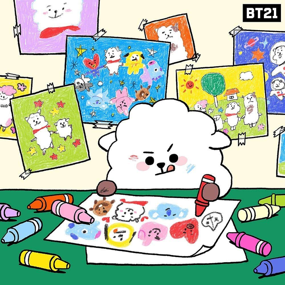 BT21 Stars of tomorrow, UNIVERSTAR!さんのインスタグラム写真 - (BT21 Stars of tomorrow, UNIVERSTAR!Instagram)「Artist in the making. #RK 😆  #Artist #RK #UNIVERSTAR #BT21」10月14日 18時00分 - bt21_official