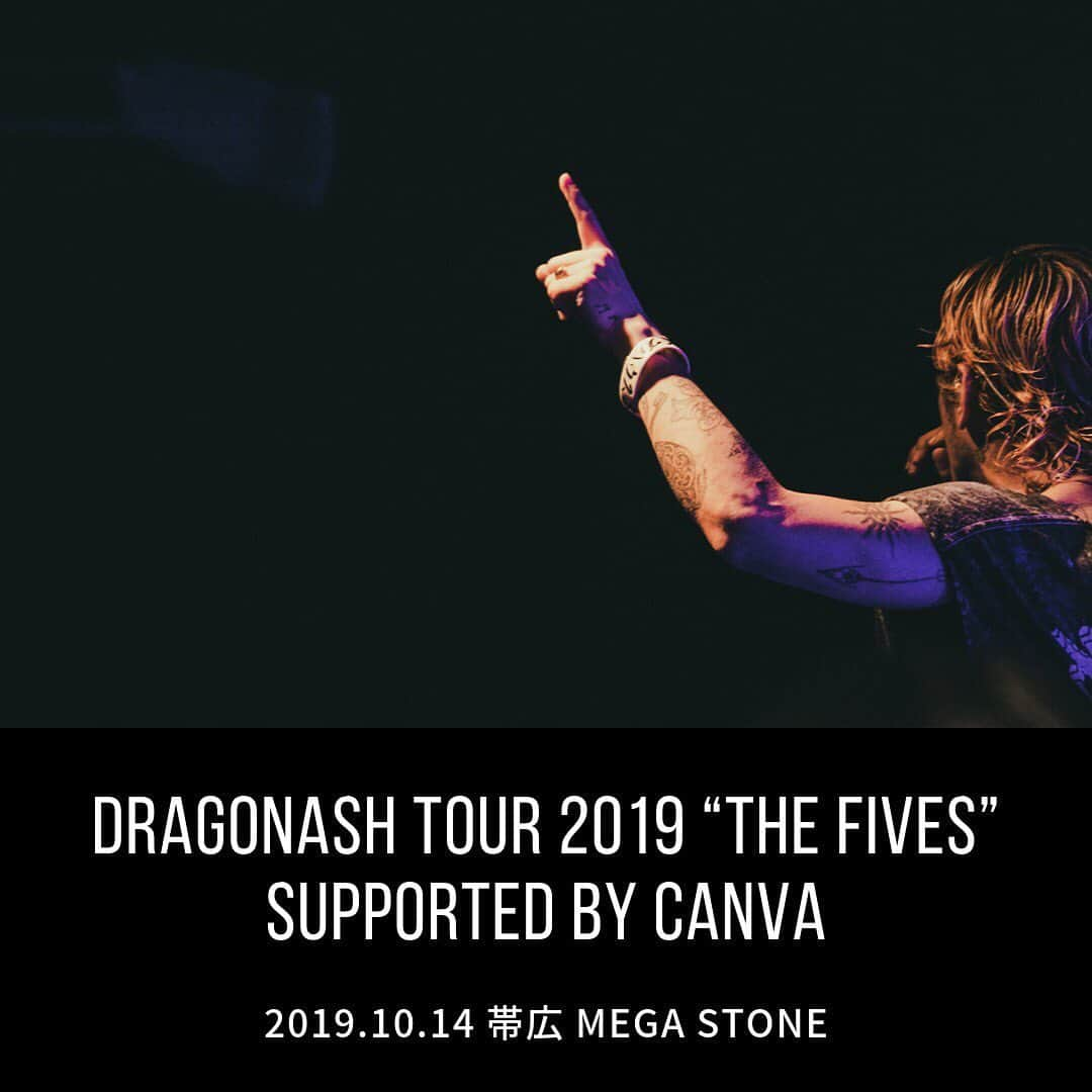 Dragon Ashさんのインスタグラム写真 - (Dragon AshInstagram)「DRAGONASH TOUR 2019 "THE FIVES" supported by Canva at LIVE HALL  帯広MEGA STONE  #DragonAsh #canva #DA_livephoto photo by  @nekoze_photo」10月14日 23時06分 - dragonash_official