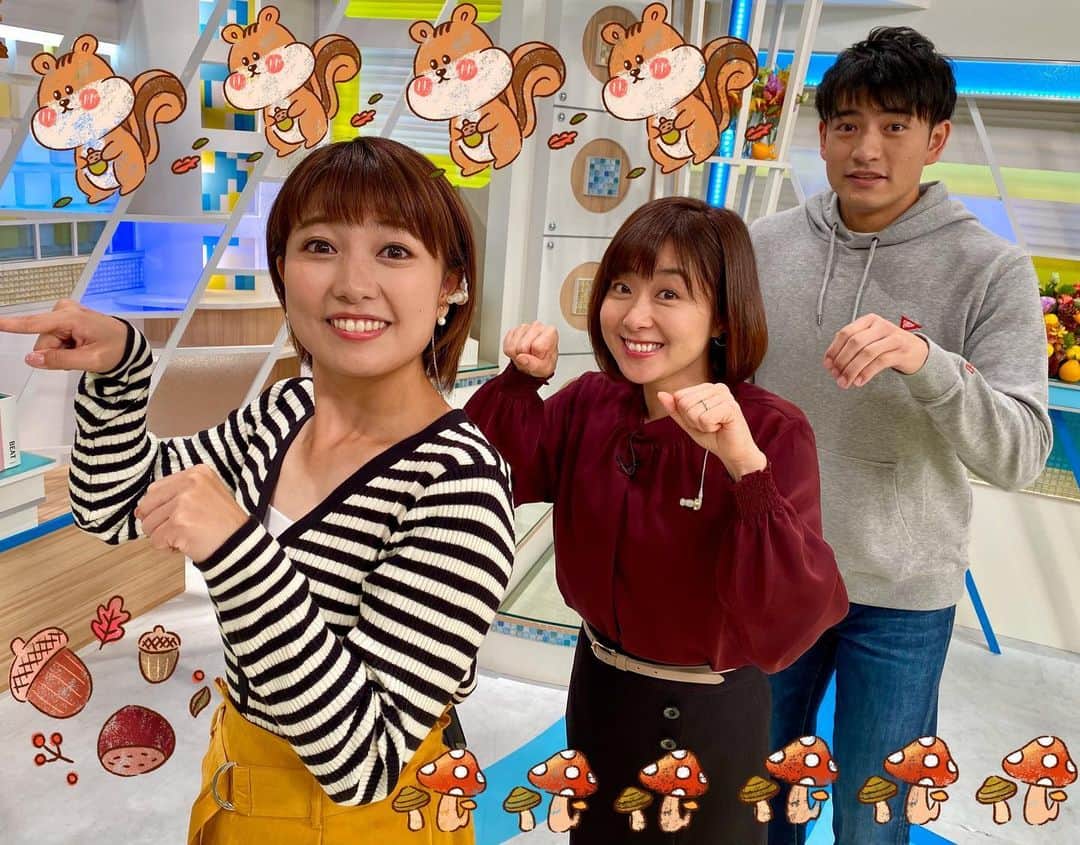 のインスタグラム：「朝晩はもちろん昼間でも羽織りものが欲しい季節になってきました🍁今日はくもりで朝と夜は晴れ🌝予想最高気温は福岡23度　北九州と筑豊22度　筑後は24度🌤 今日は動物園の公式SNSで話題のおもしろ動物をご紹介しました🦔並んでおうちに帰るモルモットたち、癒されました…  私たちも並んで帰りまーす🦔🦔❤️」