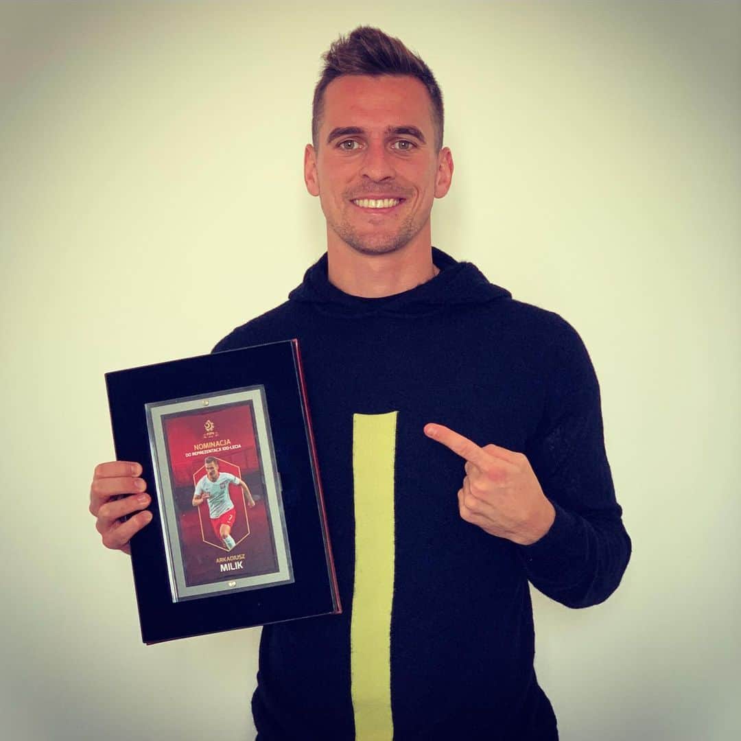 アルカディウシュ・ミリクのインスタグラム：「Nominacja do drużyny 100 lecia 💪 Duży zaszczyt dla mnie, dziękuję 👌  #Od100lat」