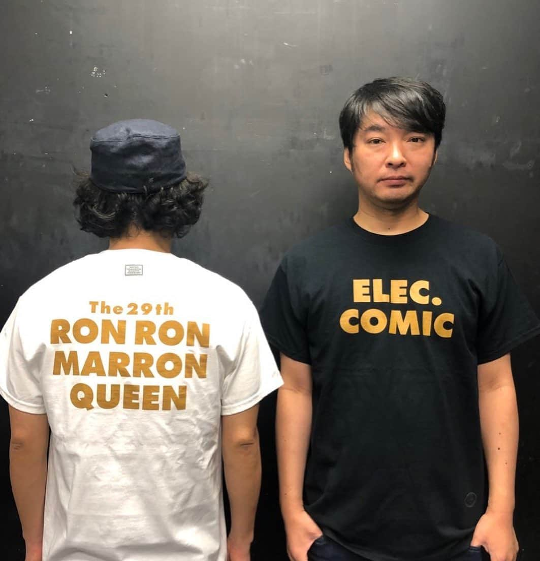 やついいちろうさんのインスタグラム写真 - (やついいちろうInstagram)「エレキコミック第29回発表会 「Ron Ron Marron Queen」 良いTシャツ出来ました。全てTangTangとのコラボ Tシャツになります。是非買ってね！あと1週間くらいで始まるよ！10月23日〜27日まで、池袋あうるすぽっとです。前売りはイープラスで。木金はまだ買えますよ！当日券は全公演出す予定です。よろしく！　#エレキコミック #tangtang」10月15日 15時29分 - yatsuiichiro