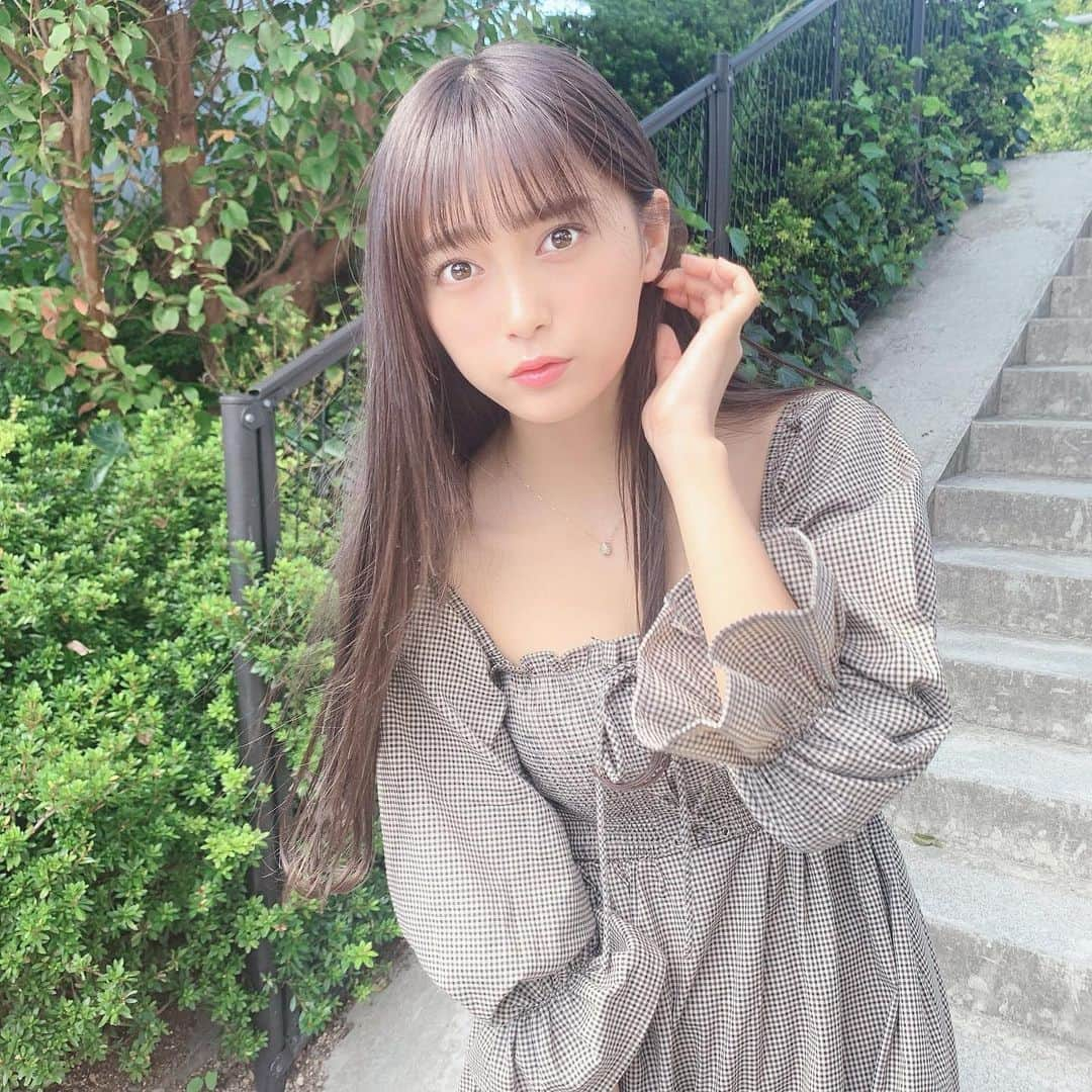 小山リーナさんのインスタグラム写真 - (小山リーナInstagram)「かわいいワンピース🐻 ・ ・ #私服 #ワンピース #ストレートヘア #高校生 #16歳 #チェック柄 #アイドル #自然光 #ootd #fashion #code #idol #followme #merryjenny #doctormartens #archives #photo #photography」10月15日 20時38分 - rina_koyama_box