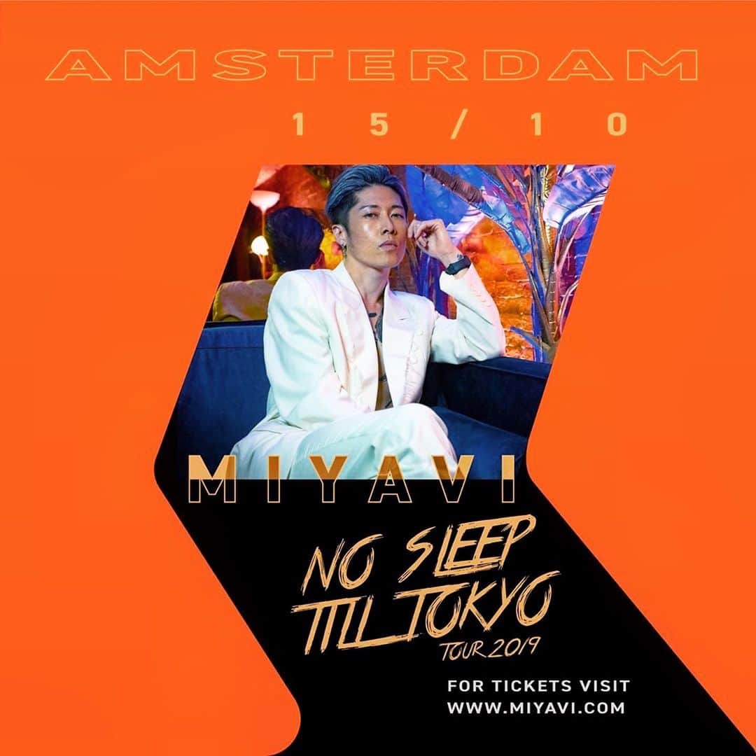 雅-MIYAVI-さんのインスタグラム写真 - (雅-MIYAVI-Instagram)「Tonight, Netherlands🔥 #Repost @miyavi_staff Hot ‘Dam 🔥 see you tonight Amsterdam #NoSleepTillTokyo」10月16日 0時46分 - miyavi_ishihara