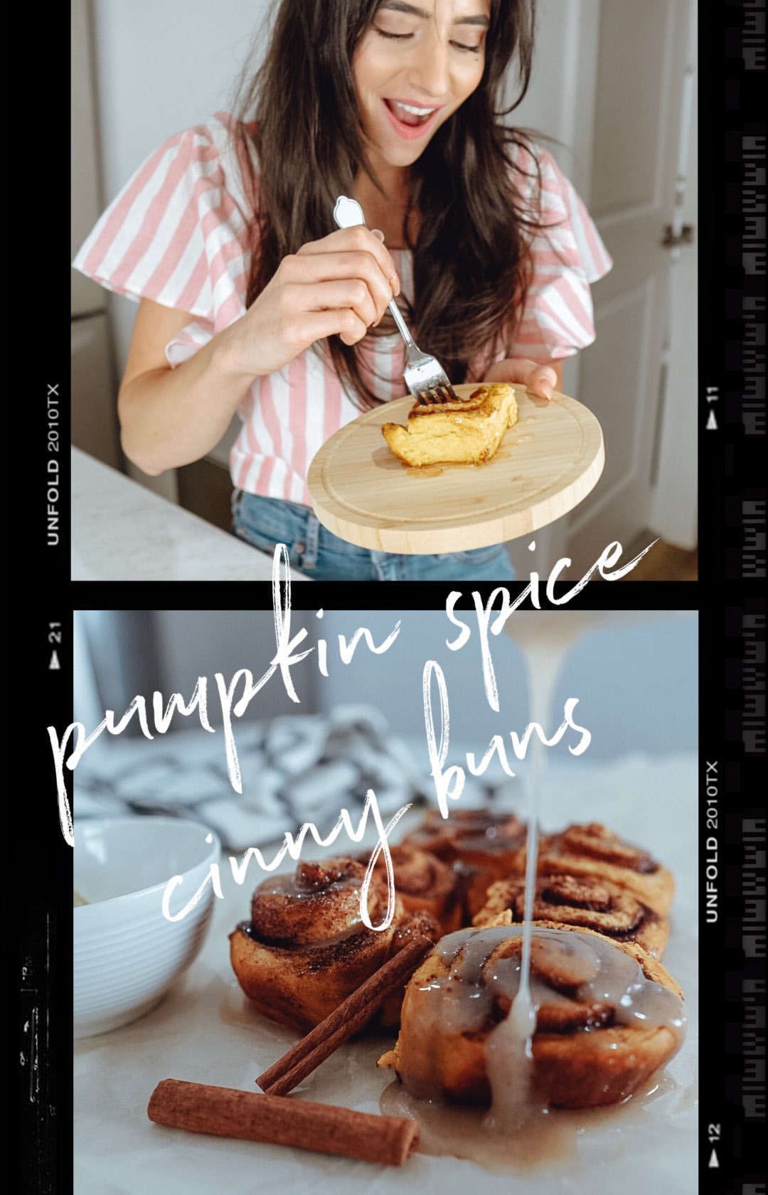 Sarah Ramadanのインスタグラム：「It’s time for me to make you Monday hehehe🤤🍁🍂 ⠀ Introducing my successful attempt at sprinkling the autumn season into the perfect pastry😫💜 quick lil’ 🅟🅢🅐 : cinnamon buns are perfect as is and the OG bun will always sit on the throne of my heart. BUTT pumpkin spice deserves a formal salutation. My cinny buns descend from the heavens, and thus bestow their grace and warm welcoming to the fall flavours👼🏻🙇🏻‍♀️ ⠀ I’m a little extra when it comes to food, sorry in advance. 😜the full recipe is now live on my blog for all you cinny enthusiasts!💜」
