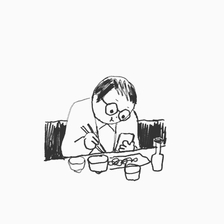 合田経郎のインスタグラム：「スマホめしの人。 #らくがき生活」