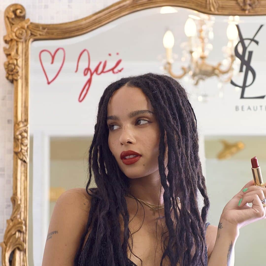 Yves Saint Laurent Beautyさんのインスタグラム写真 - (Yves Saint Laurent BeautyInstagram)「You've probably seen them across a crowded store, or at that party... with another girl. Now's your chance. Take them home with you, while you still can... ROUGE PUR COUTURE YSL x ZOË KRAVITZ available in 6 shades.  Available at Sephora. @zoeisabellakravitz seen here in N°126 LALE’S RED #yslbeauty #YSLBeautyxZoëCollection」10月17日 1時59分 - yslbeauty
