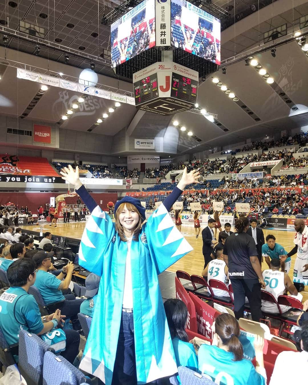 のインスタグラム：「今日も勝つぞ〰️‼️victory‼#京都ハンナリーズ #舞洲アリーナ #エベッサ #谷口キヨコ #新撰組 #羽織」