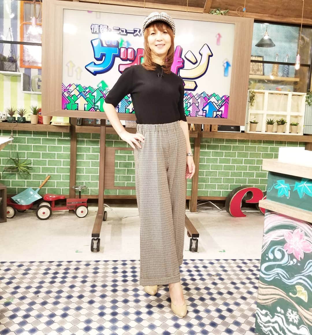 のインスタグラム：「デルッソさんが私の帽子にコーデを合わせてくれはりました‼️秋はチェックよね😊今日のキヨコだ〰️‼️#デルッソ #谷口キヨコ #大人カジュアル #大人女子 #大人コーデ #今日のキヨコ」