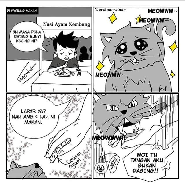 Koleksi Komik Malaysiaさんのインスタグラム写真 - (Koleksi Komik MalaysiaInstagram)「#Repost @komikcheeze with @get_repost ・・・ Aduh nak apa sebenarnya meow ni? 😂 . . #komikkomedi #komik #komikmalaysia #lawak #kucing #meow #makan #gigit #viral #lawakkerder #malaysiancomic #artmalaysia」10月16日 21時23分 - tokkmungg_exclusive