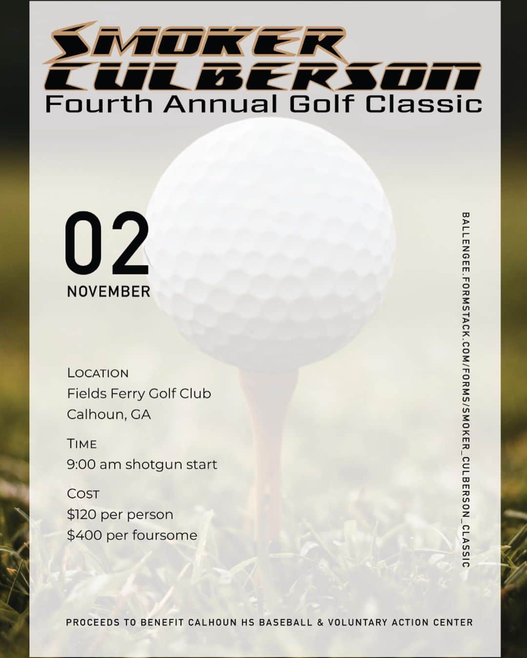 チャーリー・カルバーソンのインスタグラム：「Excited for our golf tournament this year benefitting the Calhoun High School baseball team and the @voluntaryaction_vac ! Go to the website to sign up!」