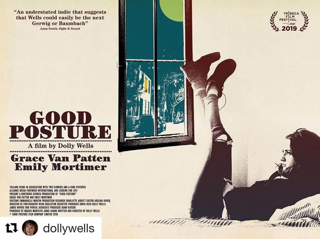 ファイン・フレンジーのインスタグラム：「Please go see this gorgeous film by the wonderful @dollywells ✨✨✨out in theaters now #Repost @dollywells ・・・ Good Posture is still on. Please please go and see it and tell your friends. #goodposturefilm」