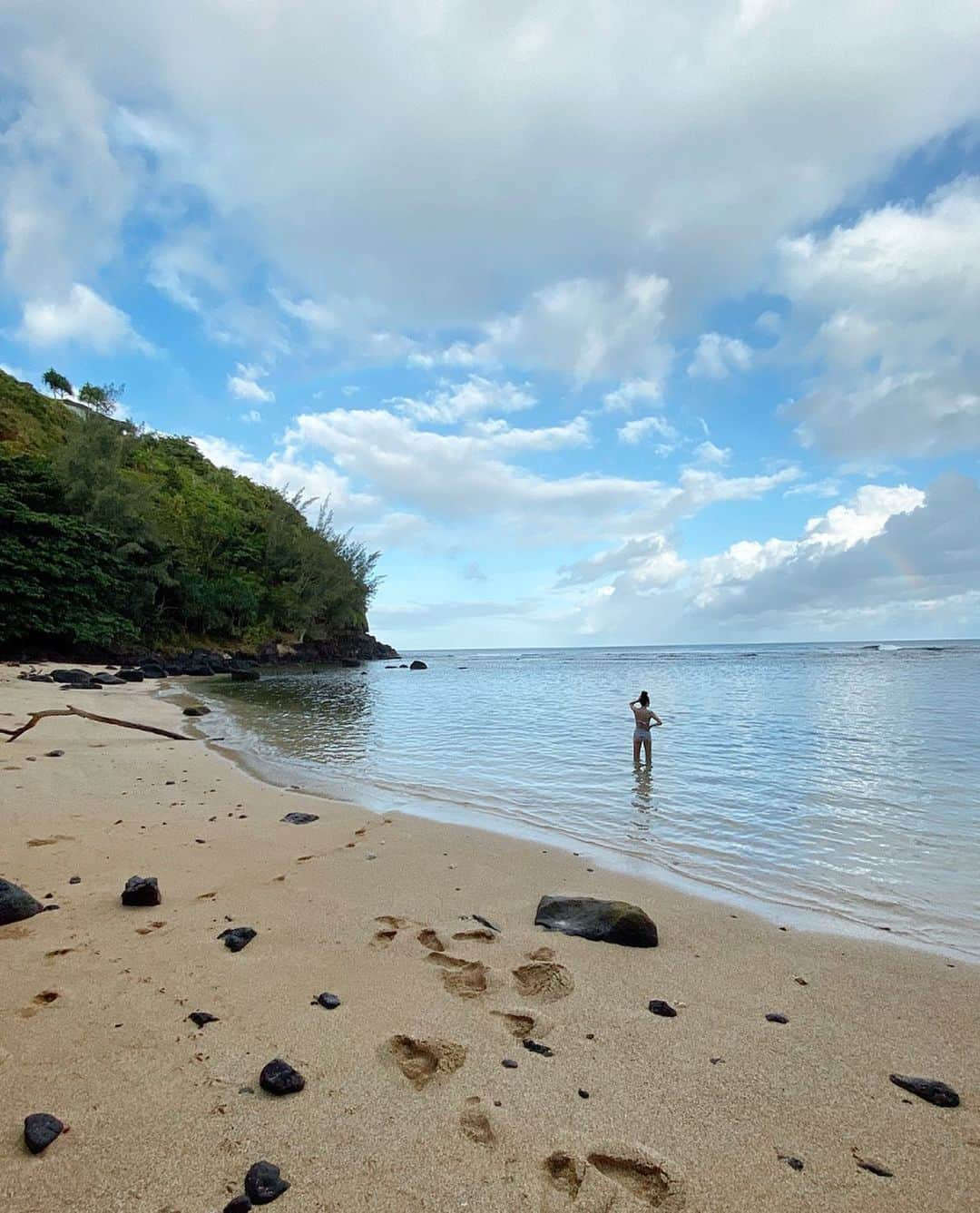 メリル・デイヴィスさんのインスタグラム写真 - (メリル・デイヴィスInstagram)「The sound of the sea, a rainbow in the mist & a Hawaiian monk seal sighting on a beautifully lonely beach have a way of filling my cup & soothing my soul. 🐚 Happy Wednesday, everyone! I hope you find your own moment of peace & serenity today.」10月17日 8時15分 - meryledavis