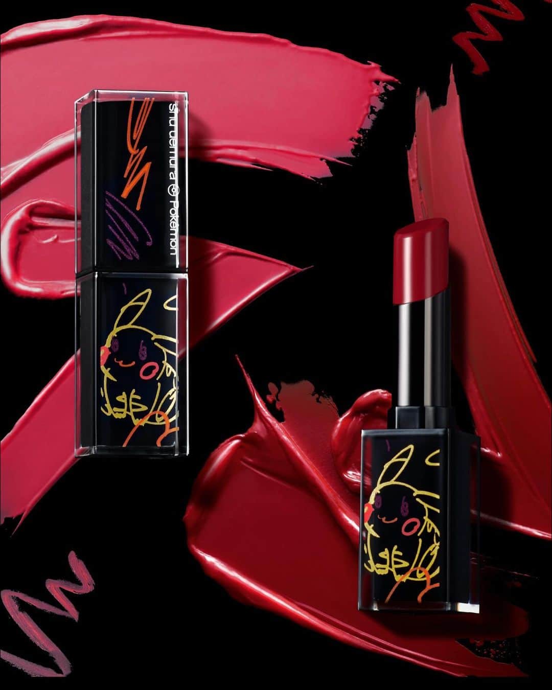 ミーシャ・ジャネットのインスタグラム：「Visuals for Pokémon x Shu Uemura holiday collection 2019. Inspired by lightning bolt ⚡️ピカチュウにシュウウエムラのこと、ピカシュウのビジュアルを制作しました⚡️⚡️⚡️©︎Pokémon 2019  Creative, production #mishajanette and #totteokipro team 🔥🔥 Photo Kazuya Aoki  Set @nazzzzna  Client @shuuemura . . .  #pikashu #pokemon #pikachu #shuuemura #comseticstyling #cosmeticphotography #eyeshadowtexture #creativeagencytokyo #beautyadvertising #ピカシュウ　#シュウウエムラ」