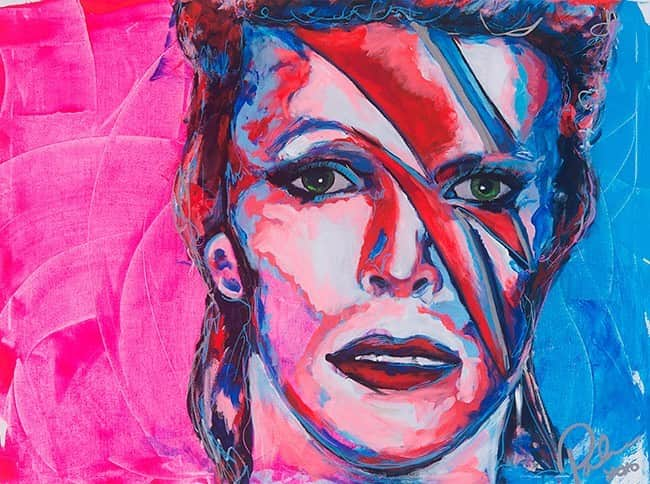 ブリトニー・パーマーさんのインスタグラム写真 - (ブリトニー・パーマーInstagram)「All because of what you are The prettiest star - #davidbowie  Aladdin Sane  30 x 40 in Acrylic on canvas  FOLLOW @brittneypalmerart #brittneypalmerart #artwork #artiseverything」10月18日 0時44分 - brittneypalmer