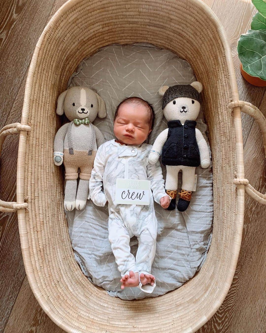 carlyのインスタグラム：「Meet Crew 💛 he joined us October 12th at 12:43pm weighing in at 6 lb 15 oz and 21 inches long. He is healthy and perfect in every way and we couldn’t be more in love!! We’ve waited so long to meet this sweet boy. Thank you for all your messages! I can’t wait to share more of our little angel baby 🥰 #crewelias」