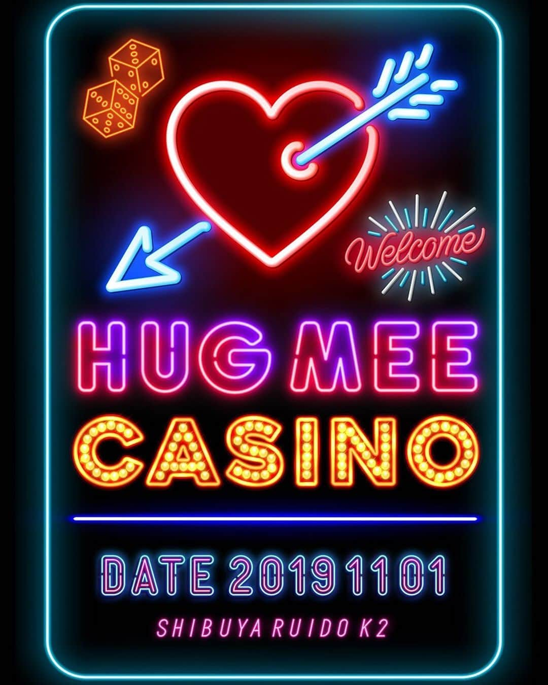 Yumikaさんのインスタグラム写真 - (YumikaInstagram)「HugMee 2ndワンマンライブ❤️ . 今回のテーマは😍 「HugMee CASINO」 ♠️♦️♣️♥️♠️ . 11月1日(金) open 18:30 start 19:00 前売 3000 d別 / 当日 3500 d別 会場 渋谷ルイードK2 . 前売りは、ご予約という形なので メンバーに言うか、 お名前(ニックネームOK)と人数を公式ツイッターにDMしてくだされば大丈夫です👌 ♠️♦️♣️♥️♠️ . #HugMee2ndワンマン #HugMeeCASINO #ダンスボーカル #ワンマンライブ #HugMee」10月18日 16時51分 - yuminem923