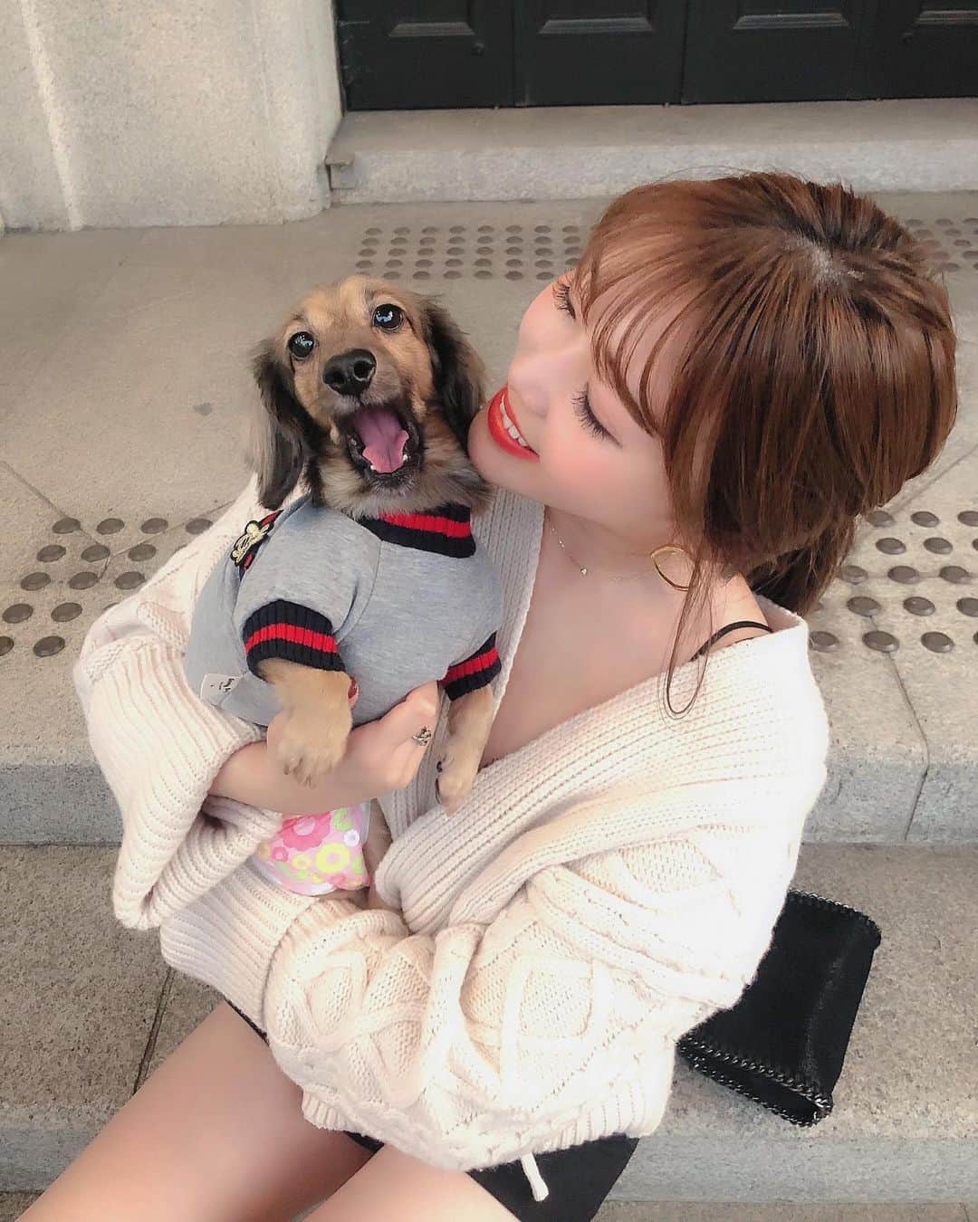 藤川沙弥のインスタグラム：「𓃹 𓂂◌♥﻿ ﻿ このあくび顔もたまらなく愛おしい🥺﻿ 怪獣みたいだね🦖﻿ たまにリンザウルスって呼んでる🦕🦖💚﻿ ちなみに呼び方10個位はある♥︎笑﻿ ﻿」
