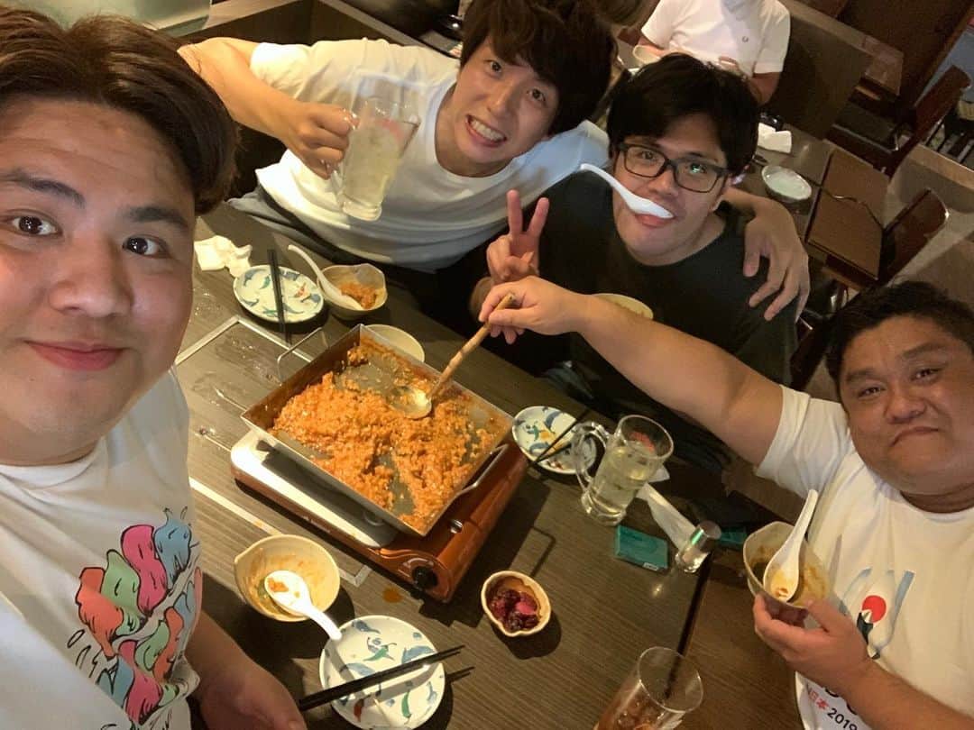 池田真一のインスタグラム：「【思い出】 ニッポンの社長辻、マユリカ阪本、なにわスワンキーズこじまラテと鳥一番本舗！」