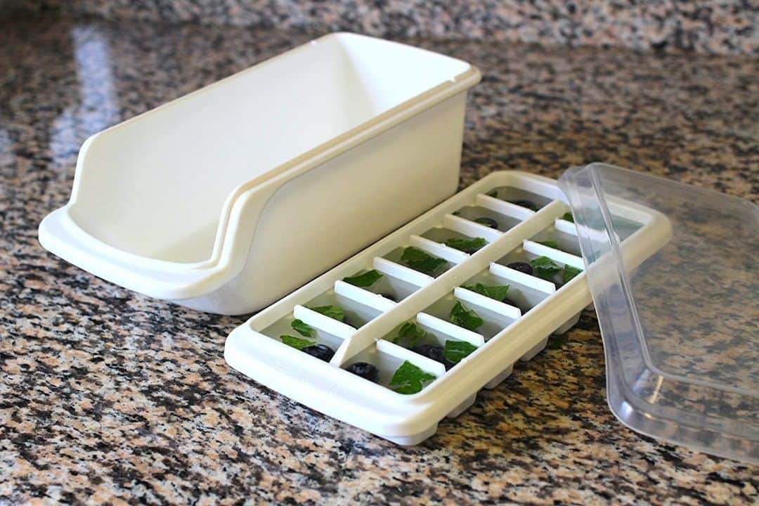 Lustrowareのインスタグラム：「Ice cubes are the perfect vehicle for fruits, vegetables, herbs, and flowers that can take any beverage to the next level ⬆  You can make your own infused ice with Lustrowares' Ice Tray that comes with a lid and container to store all your favorite flavors of ice, accumulating them for a nice cocktail beverage 🍹  Get yours here - www.amazon.com/lustroware ✨ - - - - #icestorage #icecontainer #icetray #infusedice #foodsaver #mealprep #lustroware #plasticcontainer #foodstorage #bpafree #lustroware」