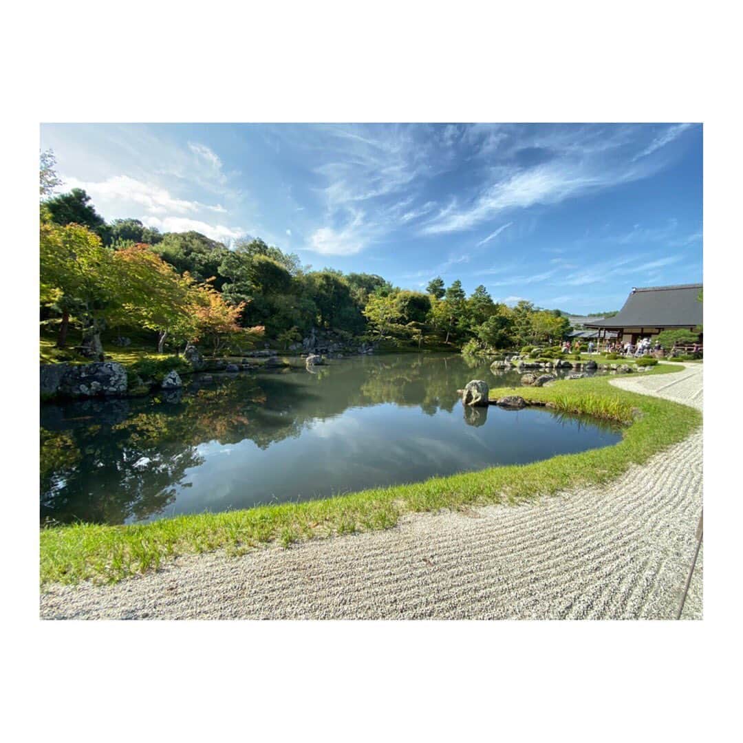 鈴木みのりのインスタグラム：「京都旅行に行った時のお写真📸 写真家になりきって撮ってみた😇（構図が悪いとか階段を水平に撮れとか怒られそう😇） * iPhoneでこのクオリティだから凄いよなぁ、、、 * #京都  #嵐山 #天龍寺  #お寺 #庭園 #観光 #観光スポット #観光地 #写真 #写真撮るのが好き #photo  #お写真 #photography #景色 #景色写真 #景色最高 #自然 #スマホ写真 #スマホ撮影  #木漏れ日 #晴れ #階段 #アイフォン11 #魚眼レンズ  #魚眼」