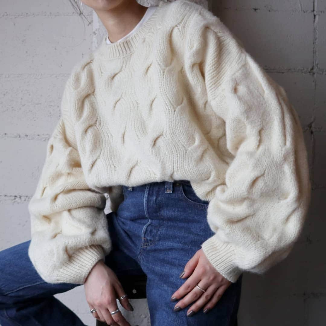 吉祥寺 古着屋 Orfeoのインスタグラム：「Vintage Fisherman's Sweater  #orfeo #kichijoji #tokyo #vintage #used #fashion #coordinate #outfit #オルフェオ #吉祥寺 #東京 #古着 #ヴィンテージ #ユーズド #ファッション #コーディネート  掲載商品のお問い合わせはメールにて承っております。コメント、DMでのお問い合わせは受け付けておりませんのでご了承ください。」