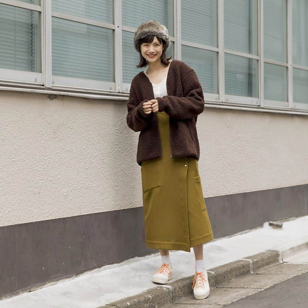 宮崎葉さんのインスタグラム写真 - (宮崎葉Instagram)「ㅤ @uniqlo のフリースをつかった #葉服 です(^_^)♥ このボアフリースは ノーカラーのフルジップなので男女問わず どんな服装にもあうところが推しポイントすぎる👌🏻 ちなみにメンズのMサイズです🐒 #ユニクロ #Uniqlo #フリース #ラブアンドフリース #ボアフリースVネックカーディガン #pr」10月19日 19時38分 - you_miyazaki