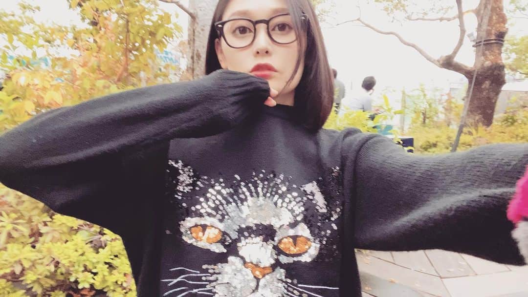 佐藤乃莉さんのインスタグラム写真 - (佐藤乃莉Instagram)「にゃご！  #outfit#cat#love」10月19日 16時45分 - nori_sato_